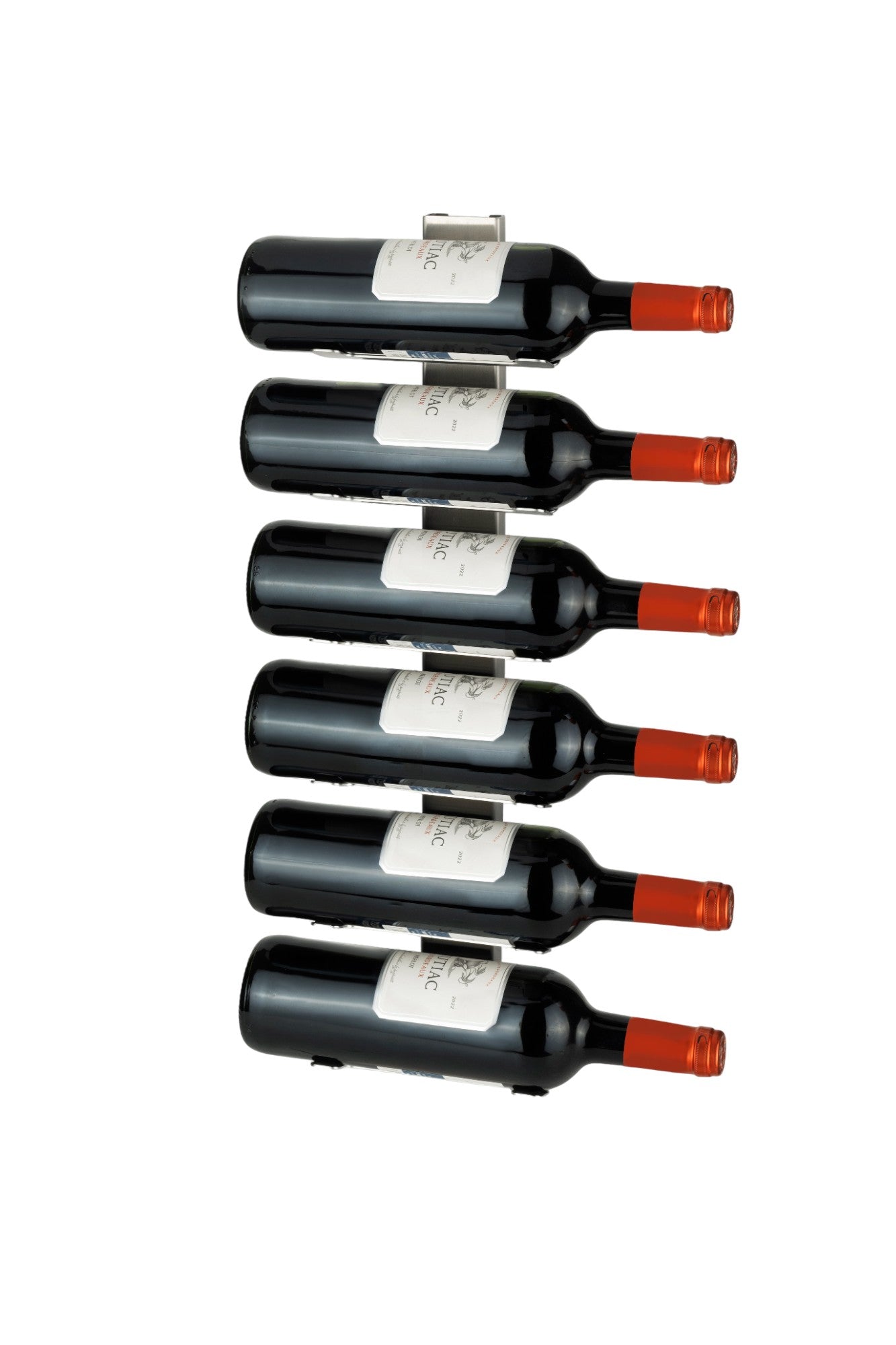 Stainless Steel Wall Mounted Wine Rack - 6 Bottle